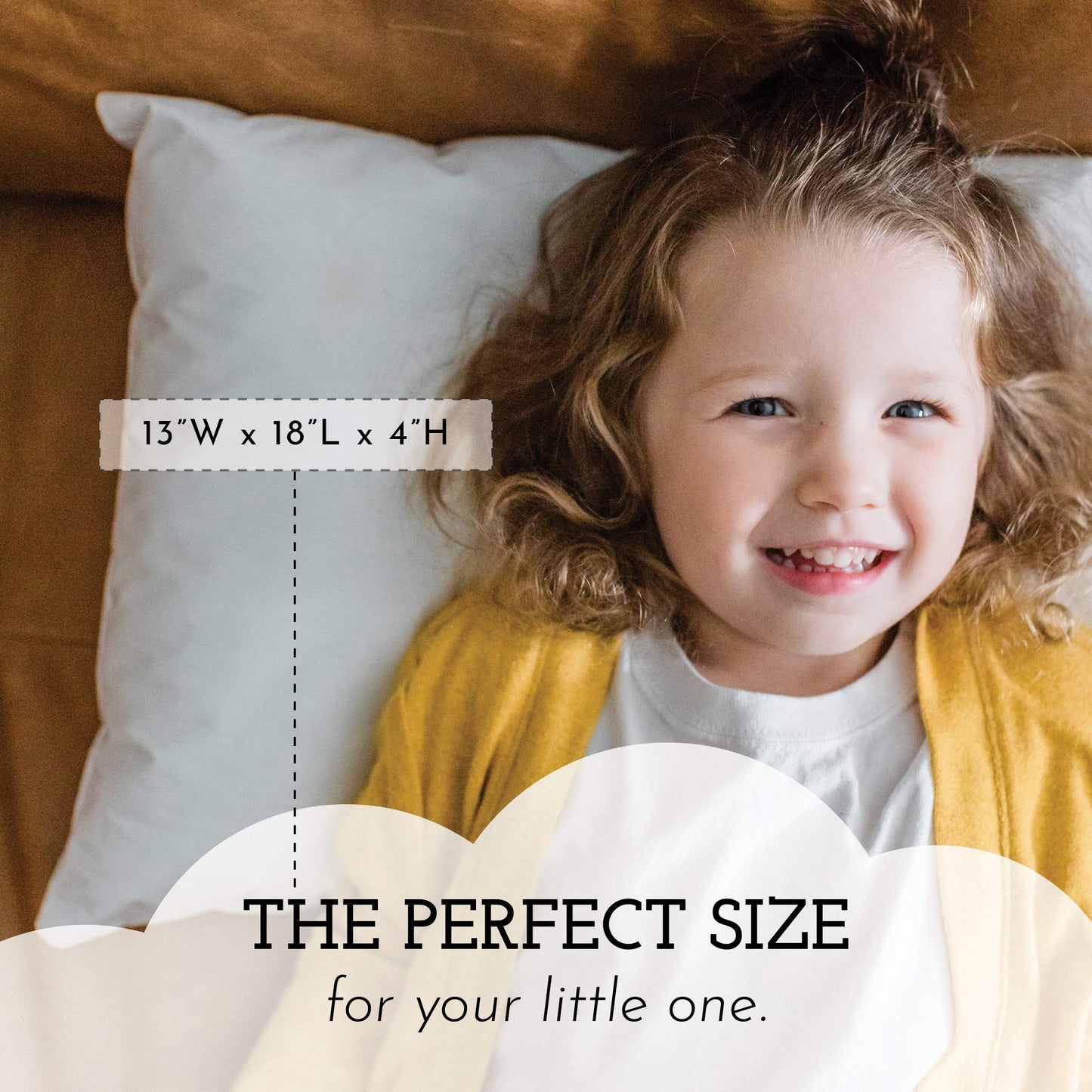 Toddler Pillow 13x18 for Sleeping – Kids Pillow for Toddler Bed, Travel, Daycare & Preschool – Soft Hypoallergenic Cotton Toddler Bed Pillow for Ages 2–5, Small Pillow for Kids Nap Time (1-Pack)