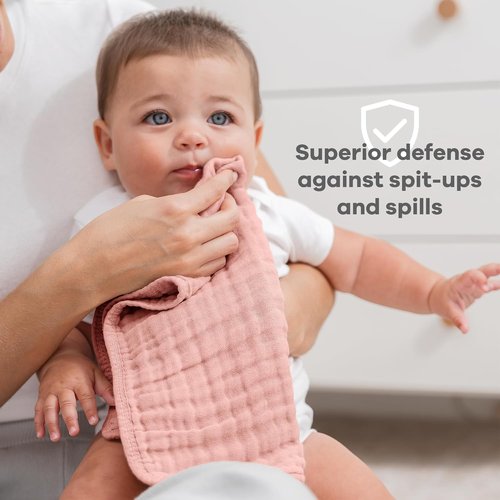 Comfy Cubs Muslin Burp Cloths - Ultra Absorbent 100% Cotton, 6-Layer, 20" x 10", Pack of 6 | Soft & Gentle for Babies