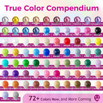 Bezente Metallic Chrome Latex Balloons - 100 Pack of 12-Inch Colorful Party Balloons for Weddings & Birthdays