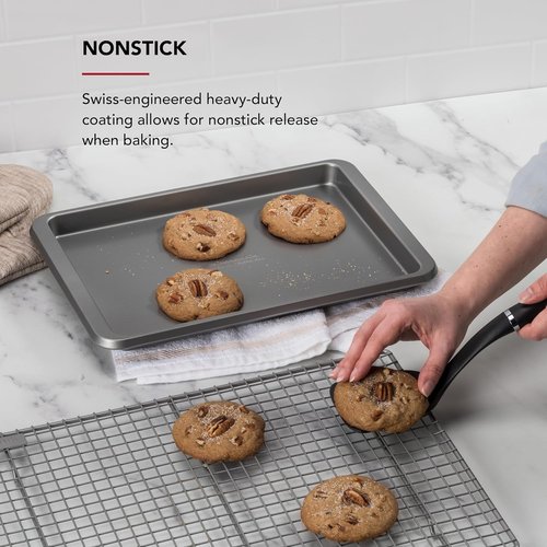 KitchenAid Nonstick Aluminized Steel Baking Sheet - 9x13in, Contour Silver Finish