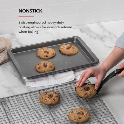 KitchenAid Nonstick Aluminized Steel Baking Sheet - 9x13in, Contour Silver | Pack of 6