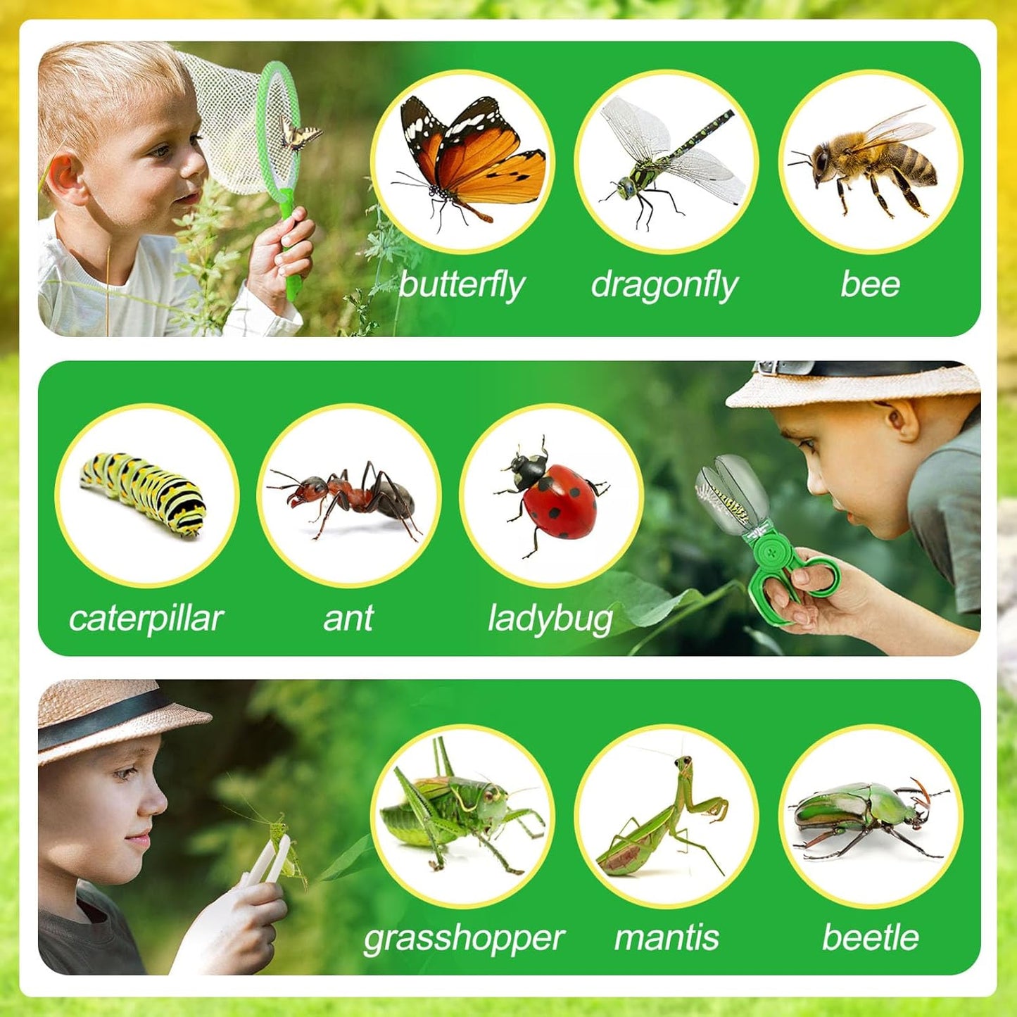 Bug Catcher Kit for Kids by [Brand Name] - Sturdy Insect Collector with Binoculars & Butterfly Net | Outdoor Explorer Set for Ages 3-8