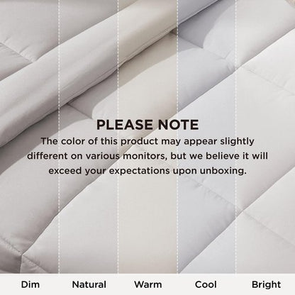 Bedsure Comforter Duvet Insert - Quilted Comforters Oversized King, All Season Duvet, GentleSoft Down Alternative Bedding, with 8 Tabs, Gifts for Women/Men, Light Grey, Oversized King 116 x 98 Inches