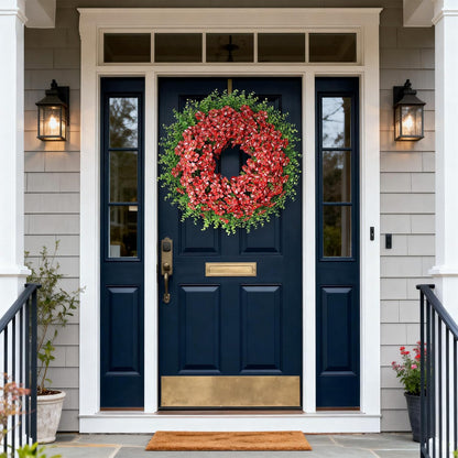 Starry Sky Morning Glory Wreath by [Brand Name] - 26" Faux Eucalyptus & Flower Decor for Spring/Summer