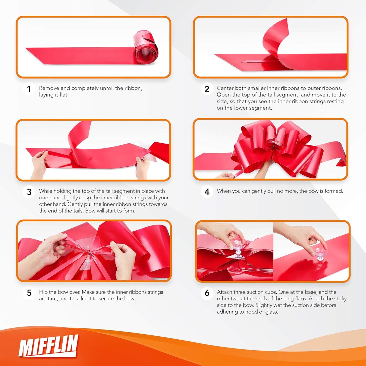 Mifflin-USA Big Car Bow - Matte Red 30 Inch Gift Bow for Car Decor | Perfect for Birthdays & Christmas