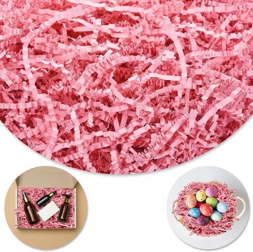Darfukei Easter Crinkle Paper Filler, Valentine's Day Shredded Paper For Gift Baskets 1/2LB (8 oz) , Pink Mother's Gifts Day Baskets Grass, Crinkle Cut Papers Shred For Birthdays, Weddings,Boxes Bags, Basket Filler ,Anniversaries,Gift Wrapping