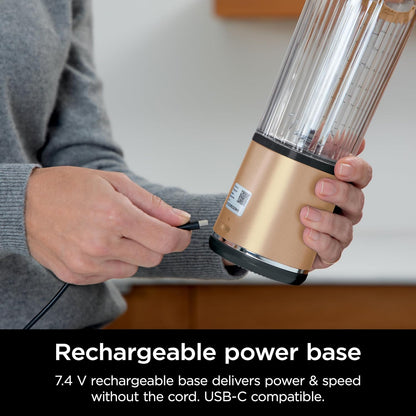 Ninja Blast Portable Blender - Cordless 18oz Personal Blender for Smoothies & Shakes | BPA-Free, USB-C Rechargeable, Metallic Copper
