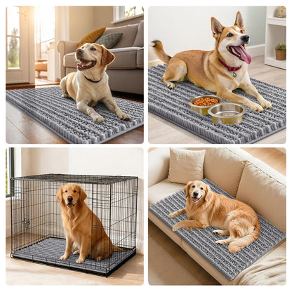 Smiry Dog Door Mat for Muddy Paws 30x20, Extra Soft Absorbent Chenille Doormat, Trap Moisture and Dirt, Non-Slip Machine Washable Front Door Mat for Indoor Entrance Inside Floor, Grey