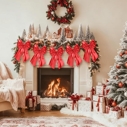 Suncalla Valentine's Day Decorations - 6 FT Large Red Bow Garland | Perfect for Weddings & Parties