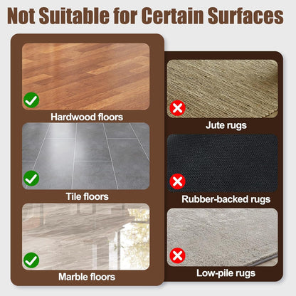 Premium Rug Grippers - 12PCS Anti-Slip Carpet Pads, 3.9 Inch, Prevent Curling & Sliding on Hardwood, Tile & Marble Floors
