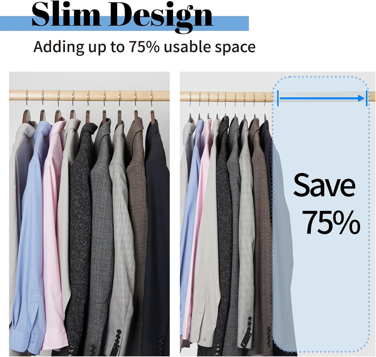 Smartor Grey Velvet Hangers - 20 Pack Heavy-Duty Non-Slip Clothes Hangers with Tie Bar & Shoulder Notches