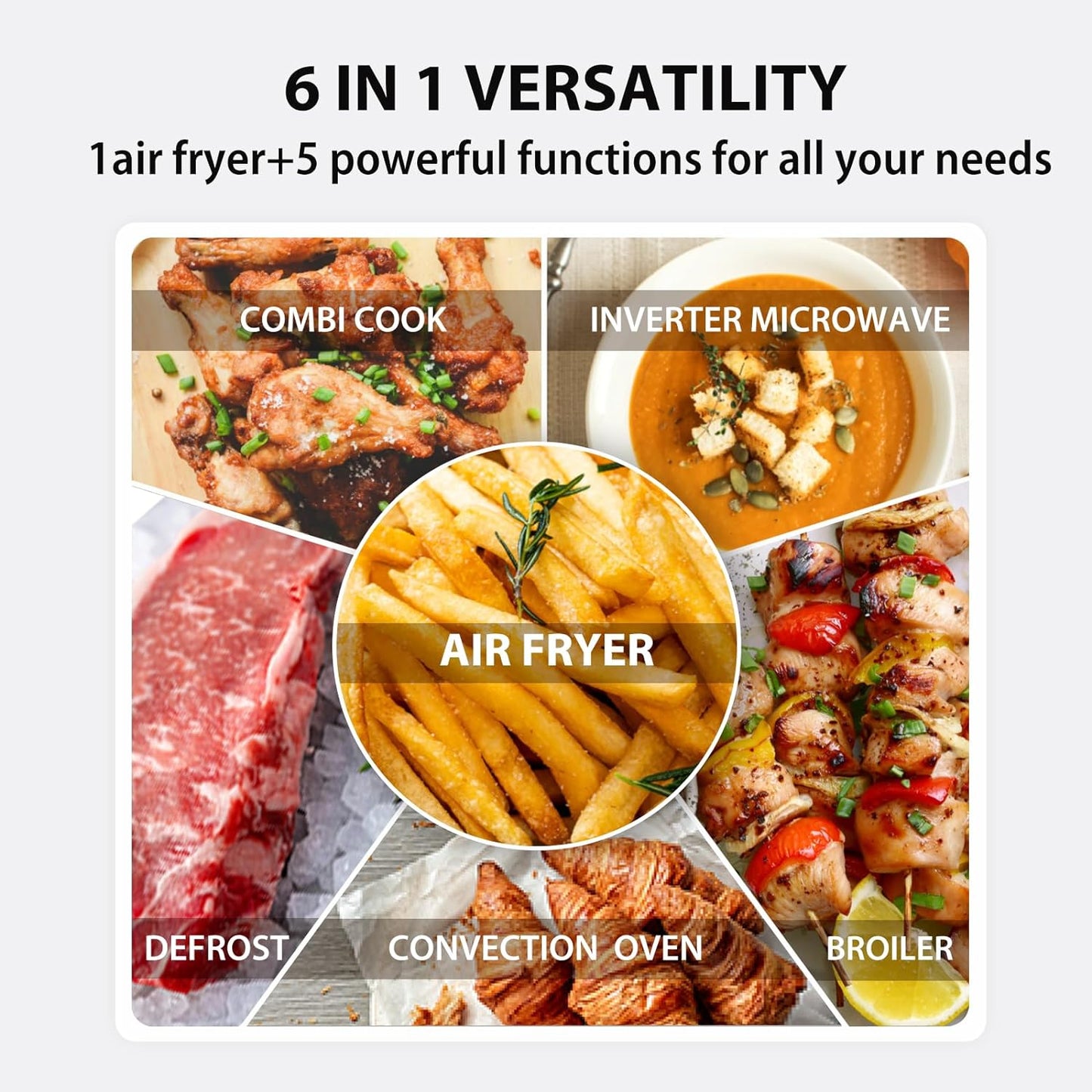 TOSHIBA Inverter Microwave Oven - Air Fryer Combo with Convection & Broil - 11.3" Turntable, 27 Auto Menus