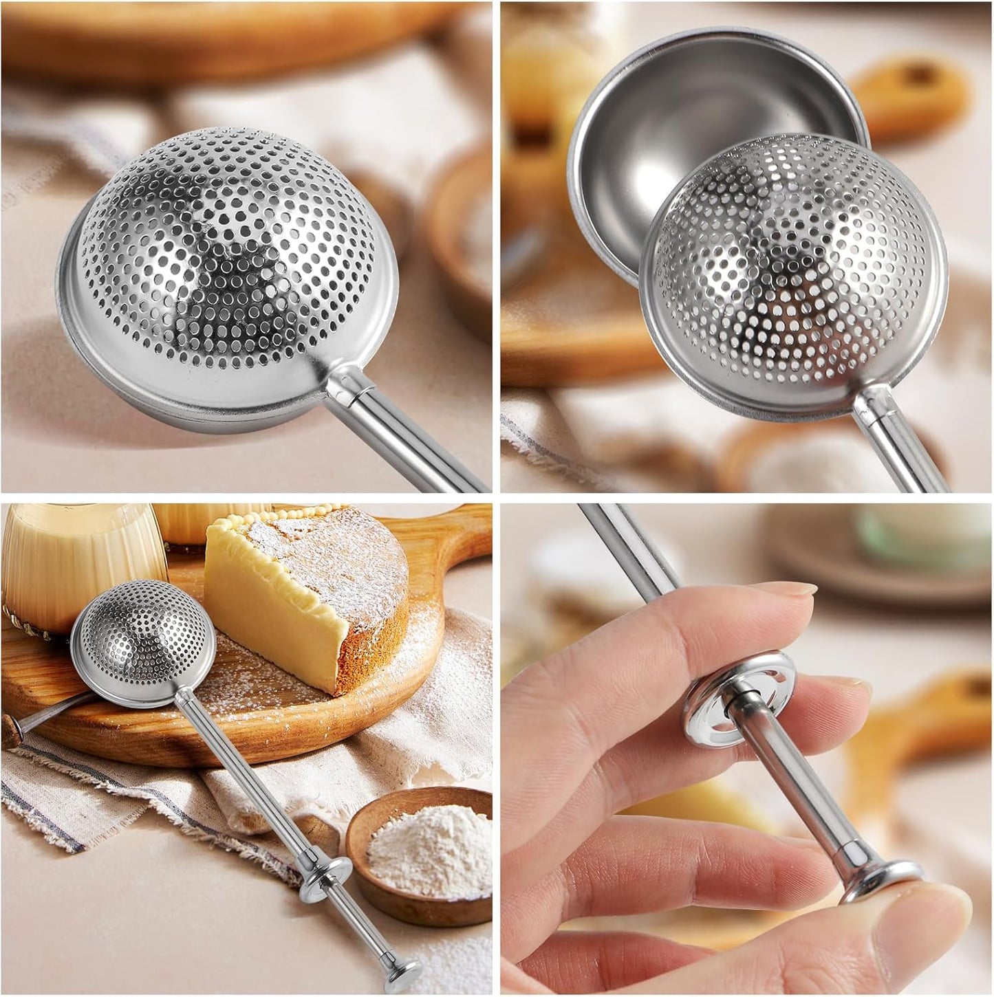 Skiennix Flour Duster - 304 Stainless Steel Baking Sifter for Powdered Sugar & Spices | 1 Piece