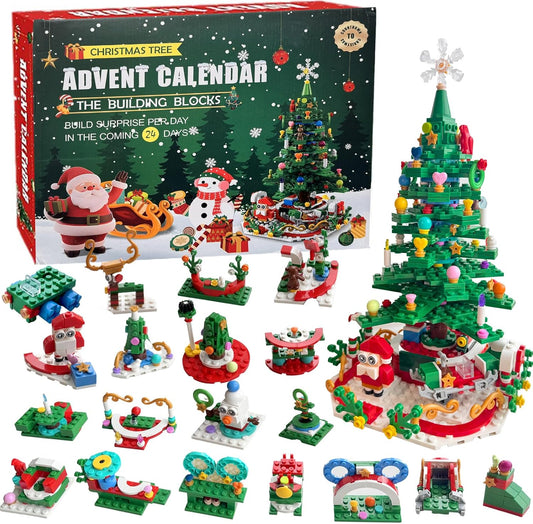 Skiennix Christmas Tree Advent Calendar | 24 Days of Surprises with LED Light