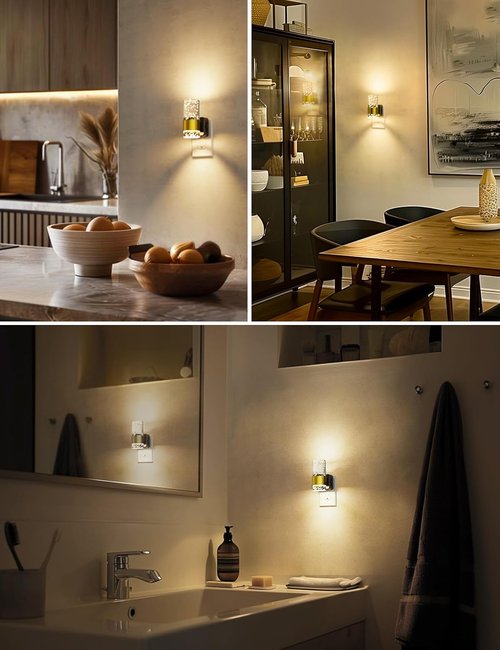 L LOHAS LED Night Light - Soft Adjustable Brightness with Auto Light Sensor | Wall Sconce Design, 1 Pack
