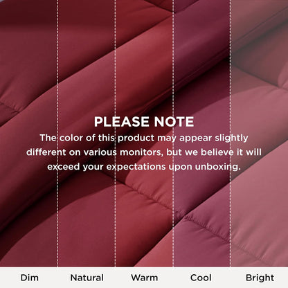 Bedsure Comforter Duvet Insert - All Season Twin Size Quilted Down Alternative Blanket, Red 88 x 68 Inches
