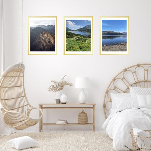 JCJMY 19.25x26.75 Puzzles Frame Gold, Display 18x24 with Mat or 19.25 x 26.75 without, Wall Hanging 19.25 by 26.75 Picture Frame for Poster Photo Canvas Picture Puzzles, Gold