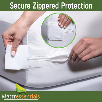 Zippered Queen Mattress Protector (14"-16" Depth) - Bed Bug Waterproof Mattress Cover, Premium Quality Hypoallergenic Encasement White