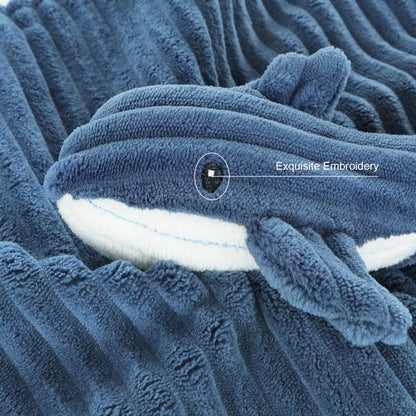 BEILIMU Baby Security Blanket for Unisex Boys and Girls, Soft Lovey Whale Baby Gifts for Newborn Toddler Snuggle Toy Stuffed Animal, Blue 15 Inch