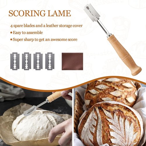 Dimpola Banneton Bread Proofing Basket Set - Handmade Rattan Sourdough Bowls (Oval & Round)