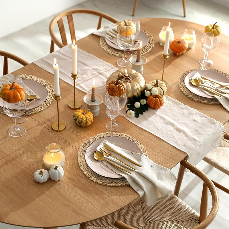 12-Inch Round Bulrush Placemats Set of 24 - Natural Hand-Woven Table Mats (Variation: 24+12 Inch)