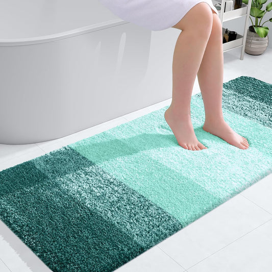 OLANLY Large Bathroom Rug Mat - Extra Soft Microfiber, Quick Dry, Washable | 45x27, Blackish Green
