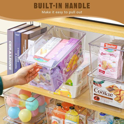 Clear Storage Bins by [Brand Name] - 6 Pack Stackable 7 Quart Containers with Lids for Home Organization