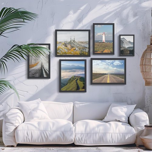 Fisnish 8x10 Picture Frame, for Tabletop Display, Horizontal or Vertical Wall Mounting, Black