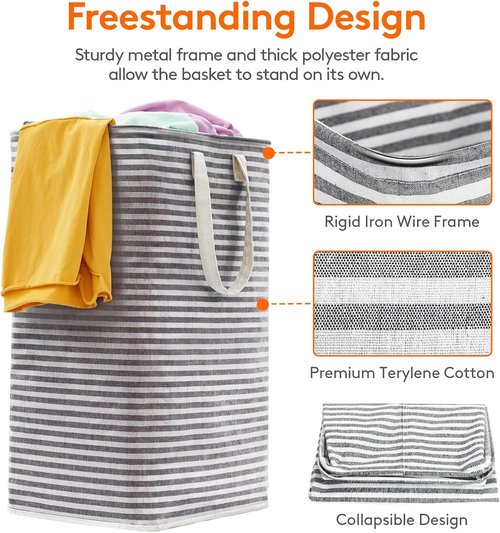 Lifewit 4-Pack Laundry Basket - 80L Each, Collapsible Hamper with Reinforced Handles | Waterproof Design in Black