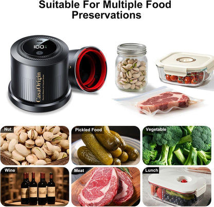Skiennix Electric Mason Jar Vacuum Sealer Kit - Automatic Sealer for Canning & Food Storage | Fits Wide & Regular Mouth Jars