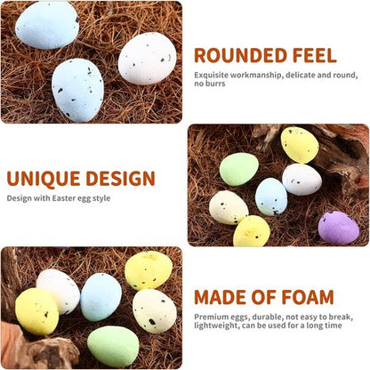Abaodam Artificial Bird Eggs - 100pcs Speckled Mini Foam Eggs for DIY Crafts & Easter Decor