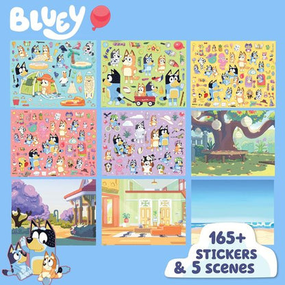 Bluey Jumbo Sticker Pad - Over 165 Repositionable Stickers & 5 Play Scenes | Fun for Kids Ages 3+