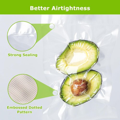 Bonsenkitchen Vacuum Sealer Bags - Heavy-Duty 11" x 50 ft Rolls | BPA-Free for Food Storage & Sous Vide Cooking