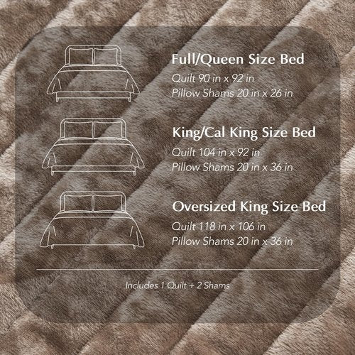 EVERGRACE Velvet Quilt Set Queen Size, Luxurious Soft Striped Channel Bedding Set, Lightweight Velvet Comforter for All Season, Oversized Bedspread Coverlet with 2 Matching Shams, Mocha Brown