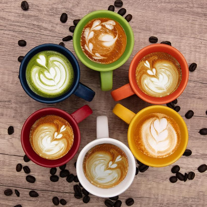 4.2 oz Espresso Cups Set of 2 – Demitasse Ceramic Mugs, Red (Variation: 4.2OZ-Red)