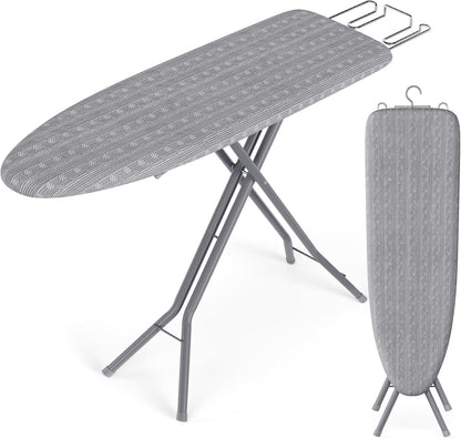 SONGMICS Ironing Board - Foldable & Height Adjustable Up to 35 Inches | 4-Layer Cover & Iron Rest - Dove Gray
