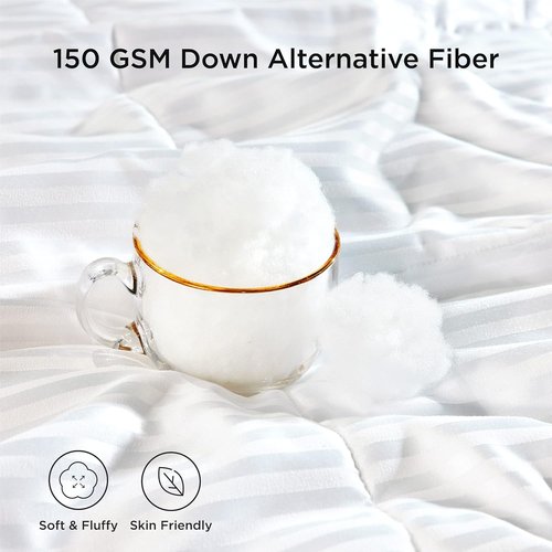 Bedsure Duvet Insert - Lightweight Quilted Cooling Comforter | Down Alternative, Queen Size, White, 88x88 Inches