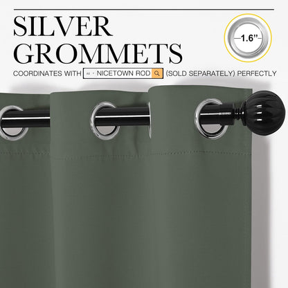 NICETOWN Blackout Draperies | Thermal Insulated Grommet Curtains - 55" W x 102" L for Holiday Decor