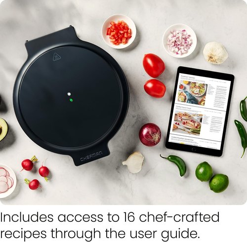 Chefman Everything Maker & Pizza Oven - 1440W Electric Pizza Maker with 12” Nonstick Plates | Versatile for Quesadillas, Omelettes & More