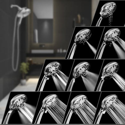INAVAMZ Shower Heads with Handheld Spray Combo: 7.2" Rain Shower Head & Handheld Shower Head 2-IN-1 Shower Head with 60" Rotatable Stainless Steel Hose, Shower Trim Systems