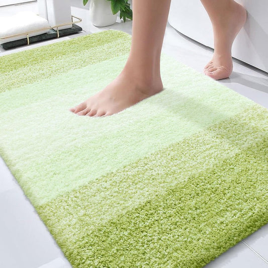 OLANLY Bathroom Rug Mat 30x20, Extra Soft and Absorbent Microfiber Bath Rugs, Non-Slip Plush Shaggy Bath Carpet, Machine Wash Dry, Bath Mats for Bathroom Floor, Tub and Shower, Light Green