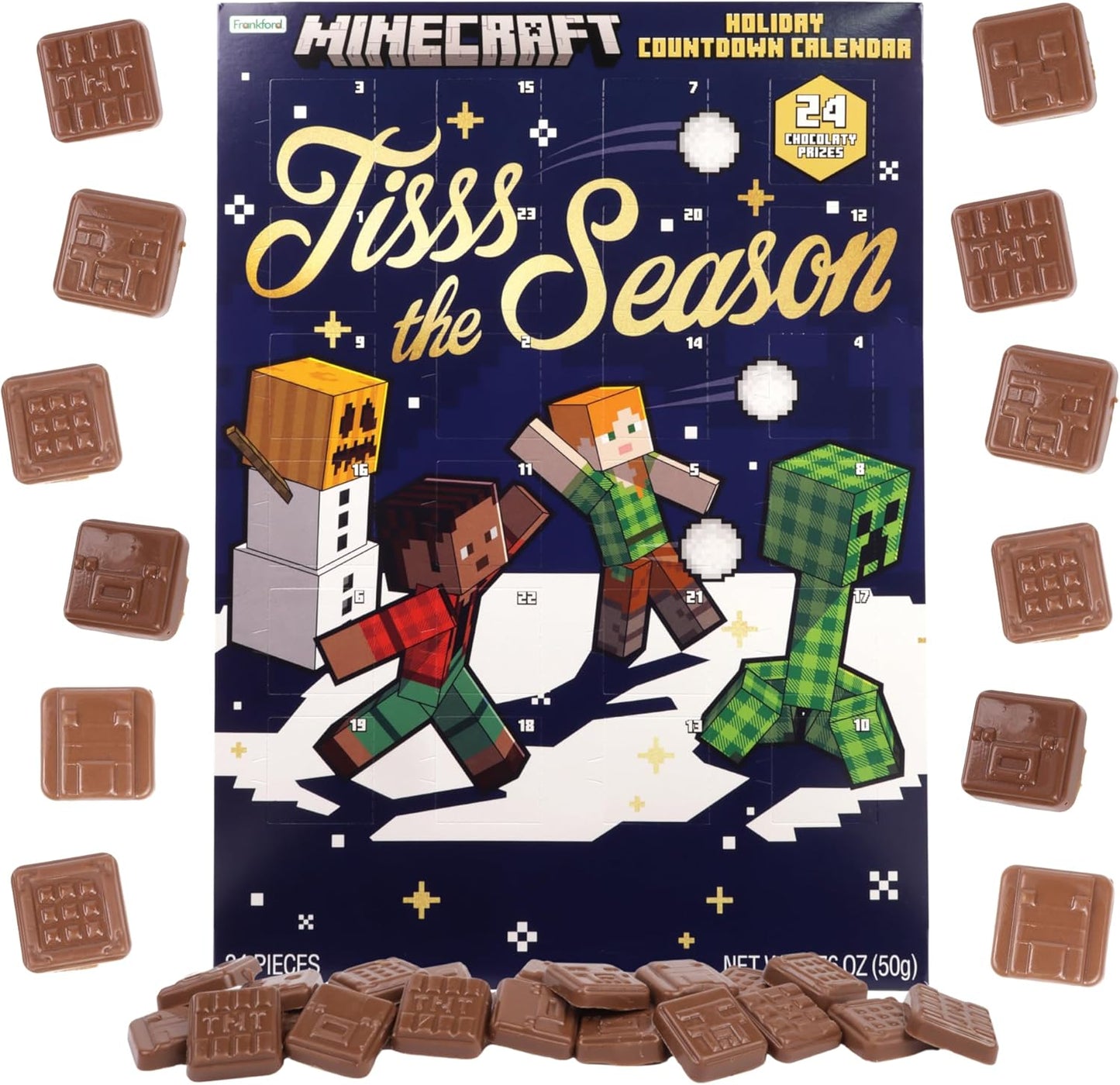 Minecraft 2025 Christmas Advent Calendar - 24-Day Holiday Countdown with Chocolate Treats | 1.76 Ounce