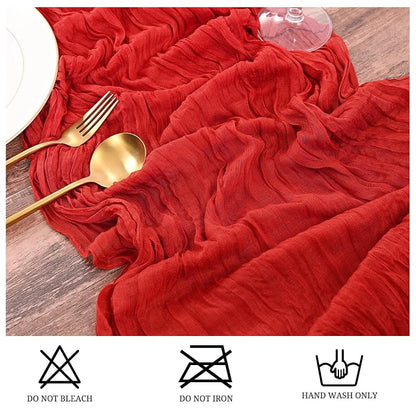 15 Pack Red Cheesecloth Table Runner 17 x 108 in - Rustic Wedding Party Decor (Variation: Red+15 Pack)