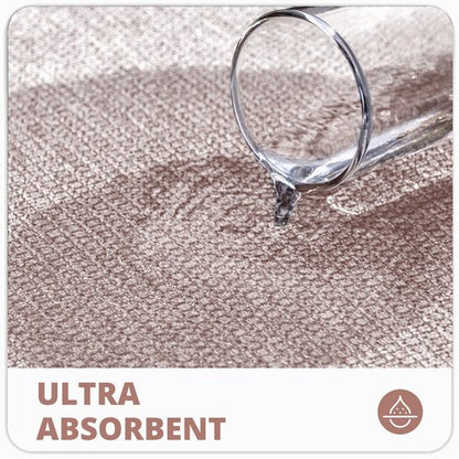 Bath Mat,Ultra Thin Bathroom Runner Rugs,Large Bath Mats for Bathroom,Quick Dry,Non-Slip,Machine Washable,Low Pile,Bath Rug,Shower Outside,Sink,Home Decor Accessories.Beige,1'5"x2'11"（17x35inch）