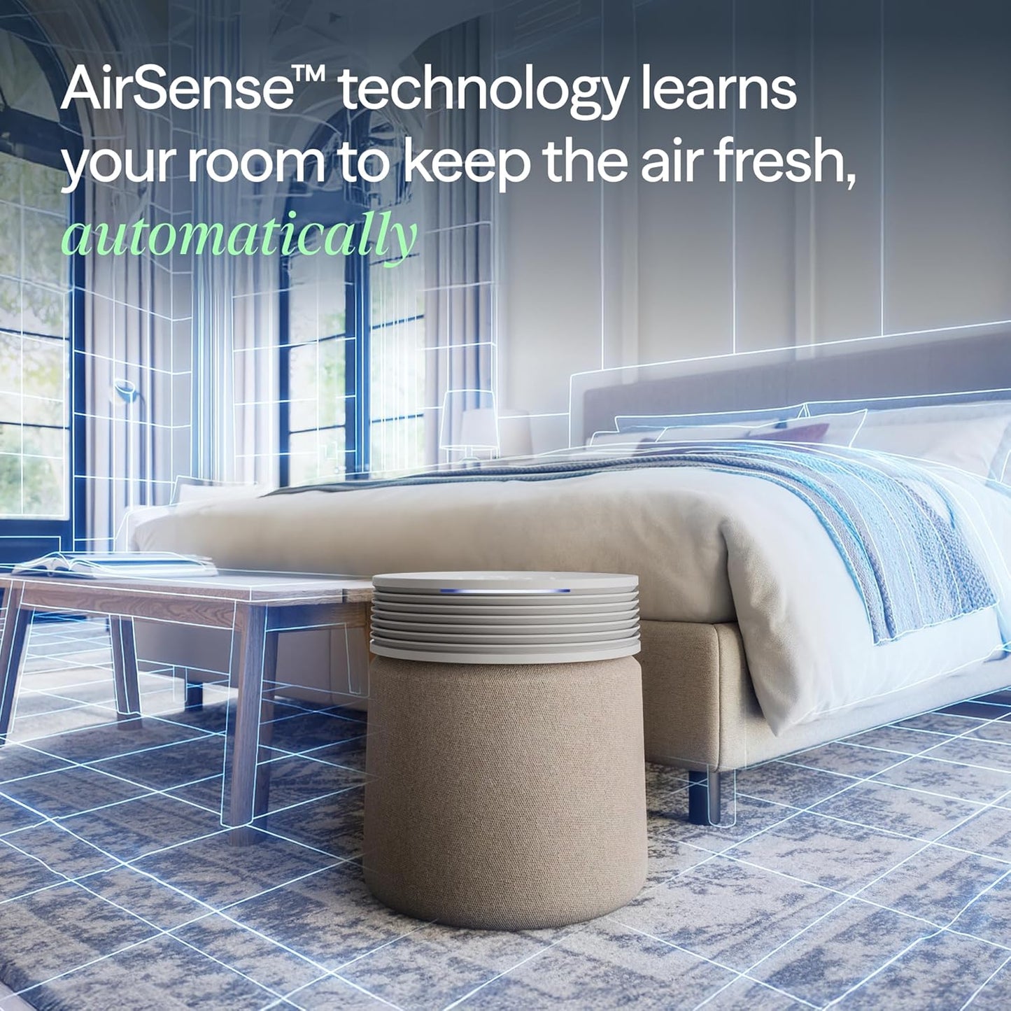 Blueair Blue Signature Air Purifier - HEPASilent Filtration for Large Rooms up to 3,385 Sq Ft | Smart WiFi & Quiet Operation