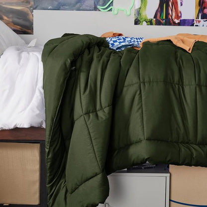 Bedsure Comforter Duvet Insert - All-Season Twin XL Quilted Down Alternative Bedding | Olive Green, 92 x 68 Inches