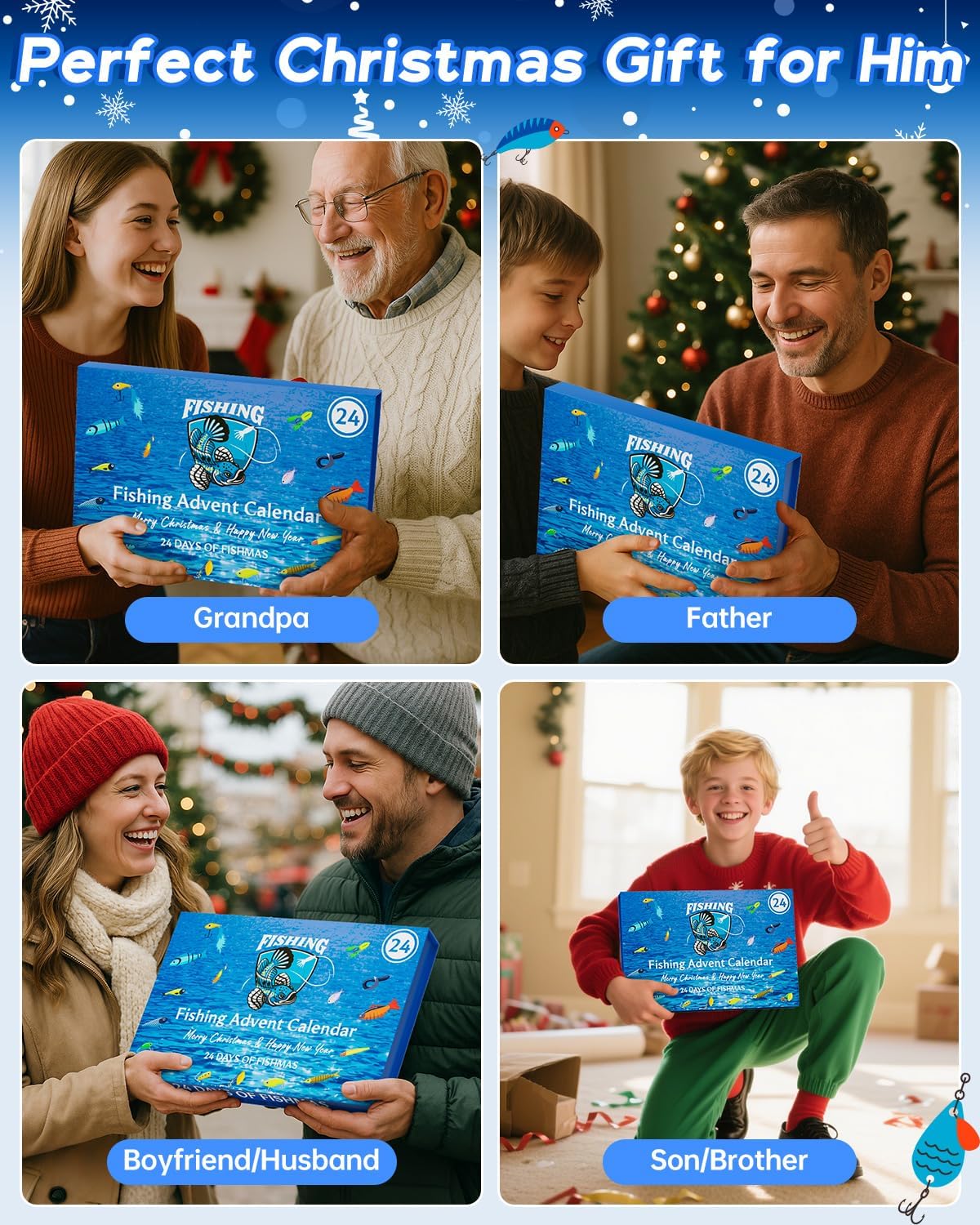 **Regine Switzerland Fishing Lure Advent Calendar 2025 - 24 Days of Christmas Surprises for Men & Teens**