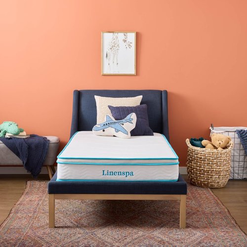 Linenspa 8 Inch Memory Foam Hybrid Mattress - Medium Firm Comfort - Breathable & Cooling - Twin Size for Kids or Guest Room