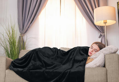 Utopia Bedding Fleece Blanket - Luxury Soft Microfiber Twin Size | Anti-Static Black 300GSM (60x80 Inch)