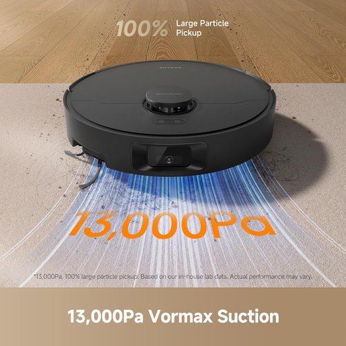 DREAME D20 Pro Plus Robot Vacuum - 13,000Pa Suction, DuoBrush for Pet Hair, Self-Emptying | Black